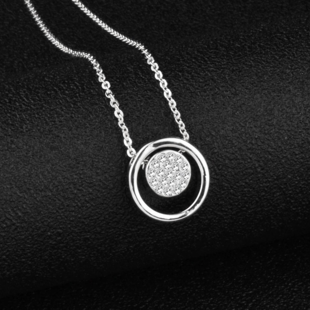 Silver Plated Double Circle Necklace
